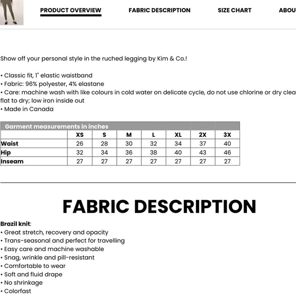 Nwt 3 pairs KIM AND CO. Brazil knit ruched legging - Picture 5 of 8